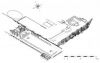 Fig. 1 - Assonometria e pianta dei resti della villa