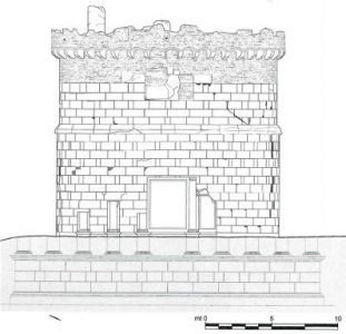 Fig. 4. Lato con il prospetto architettonico verso la Tiburtina (da S. Impeciati, 2006)
