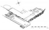 Fig. 1 - Assonometria e pianta dei resti della villa